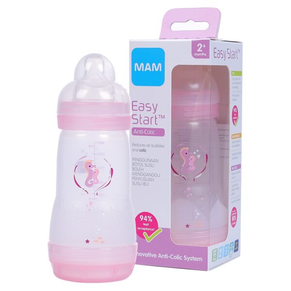 Binh sua mam easy start anticolic 260ml hong